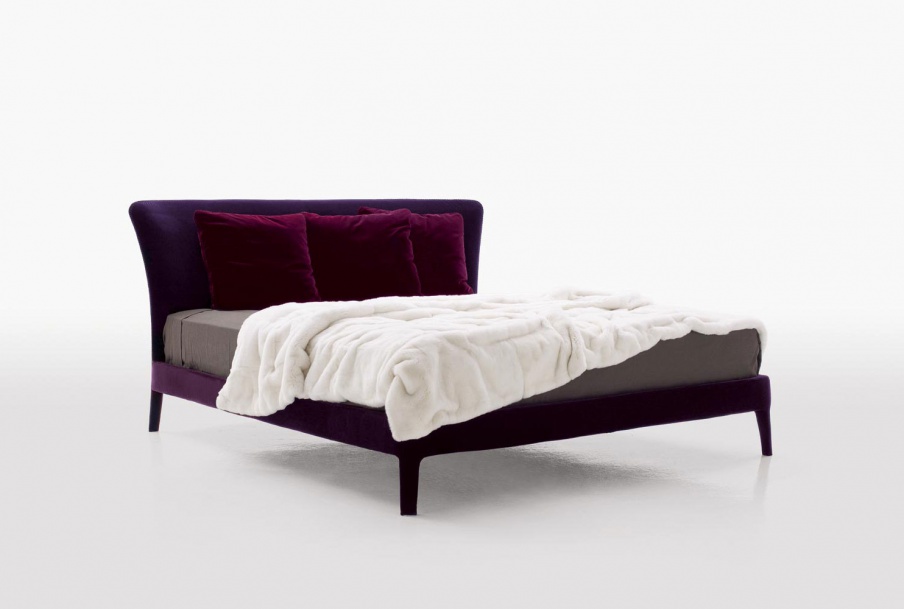 Doppelbett gepolstert in Stoff oder Leder Febo, B&B Italia