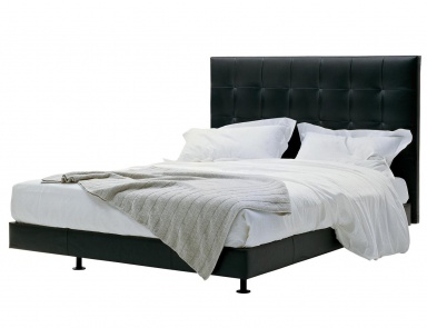 Doppelbett mit gepolstertem Kopfteil gepolstertes Leder oder Stoff Afrodite, B&B Italia