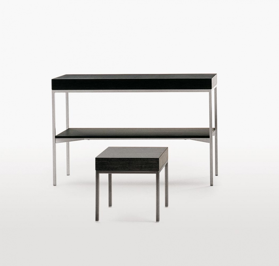 Tisch Couchtisch auf Metallrahmen mit topom aus Eiche Ebe, B&B Italia