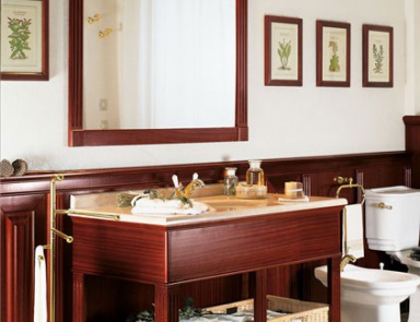Prellstein auf zwei Waschbecken Bathroom, Faoma