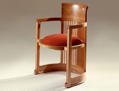 Stuhl 606 BARREL mit einem Holzrahmen, Cassina