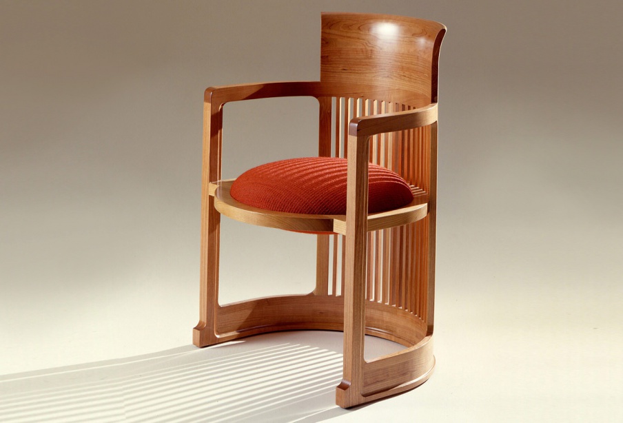 Stuhl 606 BARREL mit einem Holzrahmen, Cassina