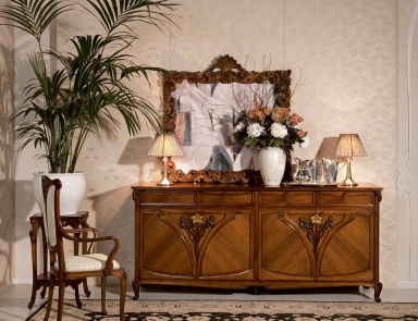 Sideboard Holz Liberty, Medea (Wohnzimmer-Möbel des Jugendstils, Art nouveau und Liberty)