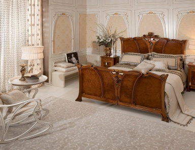 Bett mit hohem Kopfteil Liberty, Medea (Schlafzimmermöbel Jugendstil, Art nouveau und Liberty)