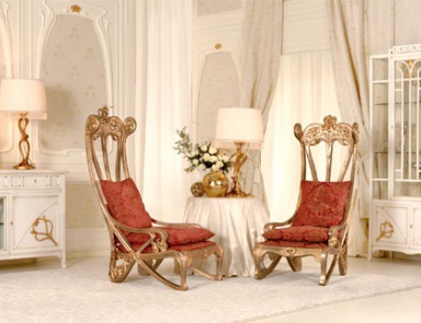 Sessel mit hoher lehne gepolstert Stoff Liberty, Medea