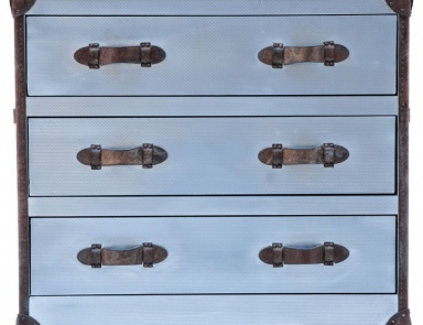 Kommode mit Schubladen, Howard Chest Of Drawers Steel Vintage Leather - Andrew Martin