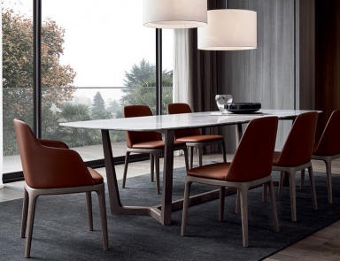 Mittagstisch auf einem Rahmen aus Holz Concorde, Poliform