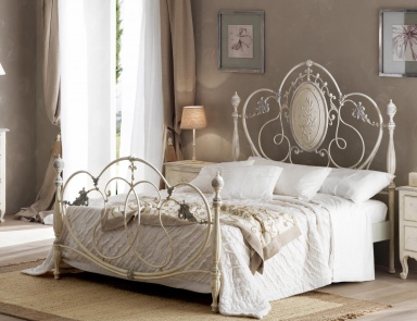 Doppelbett mit schmiedeeisernen Betten Caruso, Cantori (geschmiedeter Bett)