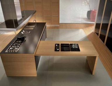 Garnitur für Küche mit Oberflächen Eiche furniert Integra, Pedini