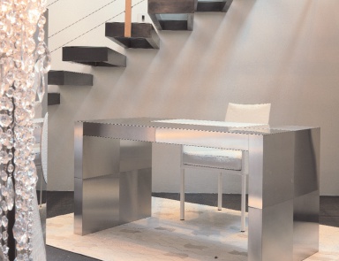 Schreibtisch in der Dekoration aus Metall Florida Lux, Rugiano (glamorous-Möbel für die Bibliothek)