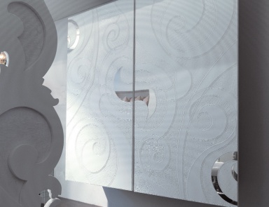 Bibliotheks-Schrank in der Veredelung von Leder Optical – Rugiano (glamorous-Möbel für die Bibliothek)