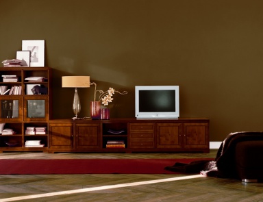 Modulares System für Bücher und TV Cubica, Minotti Collezioni