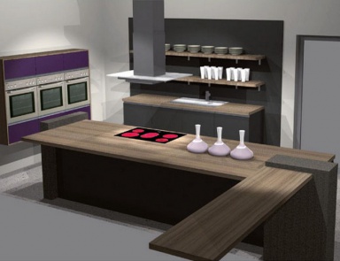 Küche Kitchen 19, Bauformat (Küche mit Kochinsel)