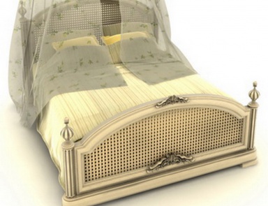 Bett mit hohem Kopfteil, Imperio - Barbara Barry (Rattan Bett, Wicker)