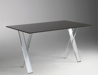 Schreibtisch auf X-förmigen Beinen aus экстрапрозрачного Glas, Mister X Desk - Reflex Angelo (Schreibtisch)