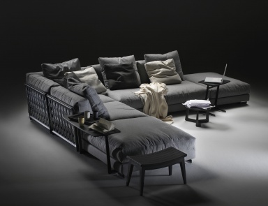 Modulares Sofa Cestone 09, Flexform (Sofa mit Regal, Schublade)