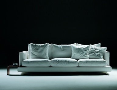 Sofa gepolstert in Leder oder Stoff Long Island, Flexform
