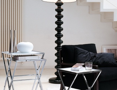 Stehlampe Babele alta mit einem textilen Lampenschirm, Porada (Accessoire für das Wohnzimmer)