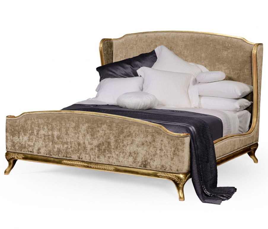 Bett mit geschnitzten Rahmen und das hohe Kopfteil UK King /UK Queen Louis XV, Jonathan Charles