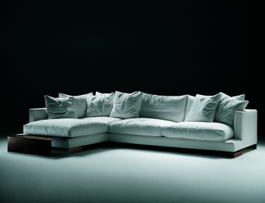 Modulares Sofa Ecke gepolsterter Leder oder Stoff Long Island, Flexform