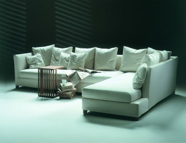 Modulares Ecksofa Victor, Flexform (Sofa mit Regal, Schublade)