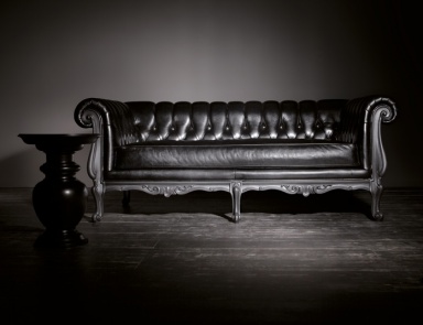 Sofa mit gepolsterten Ledereinsatz Sansone Classic, Angelo Cappellini