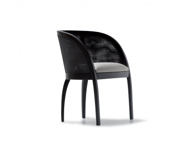 Stuhl mit halbrunder Rückenlehne Contemporary Opera, Angelo Cappellini (Rattan, Korbstuhl)