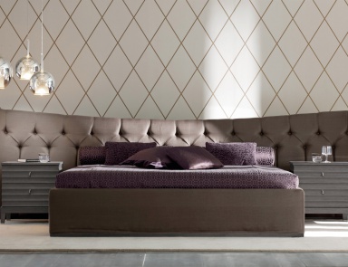 Bett mit gepolstertem Kopfteil Storage Butterfly, Angelo Cappellini