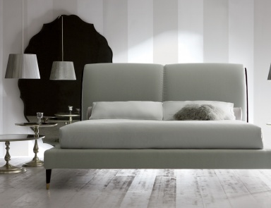 Bett mit gepolstertem Kopfteil Iris, Angelo Cappellini