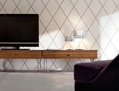 Unterschrank für Fernseher mit gerieften Gehäuse Elettra, Angelo Cappellini (Möbel für das Wohnzimmer für TV, Italien)