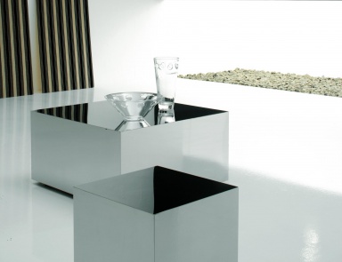 Hocker aus Stahl Dadox, Cattelan Italia (Puff auf Rädern)