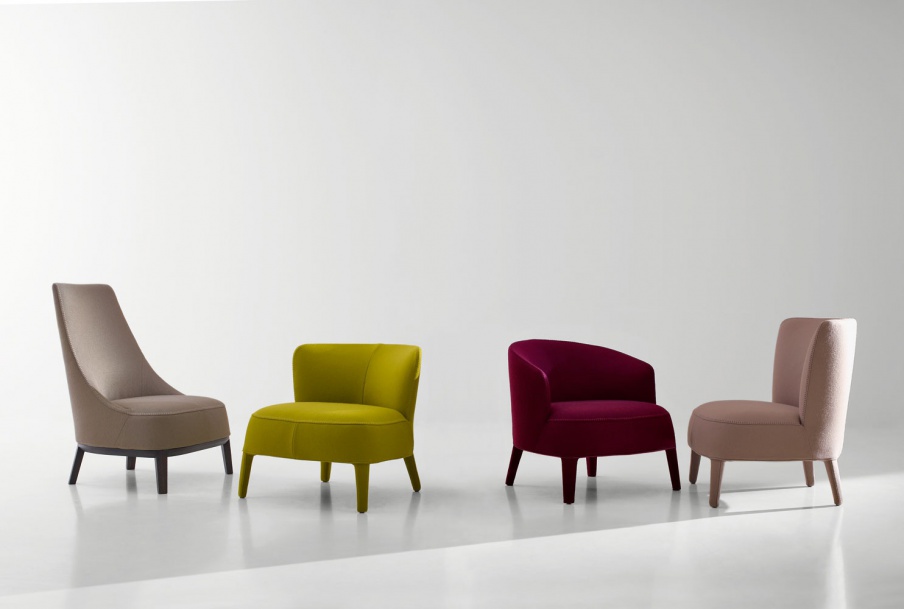 Stuhl in Textil-oder Lederpolsterung Febo, B&B Italia