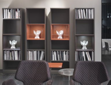 Bücherregal Concerto mit LED-Hintergrundbeleuchtung, Besana (Wand Schrank für Schrank, Italien)