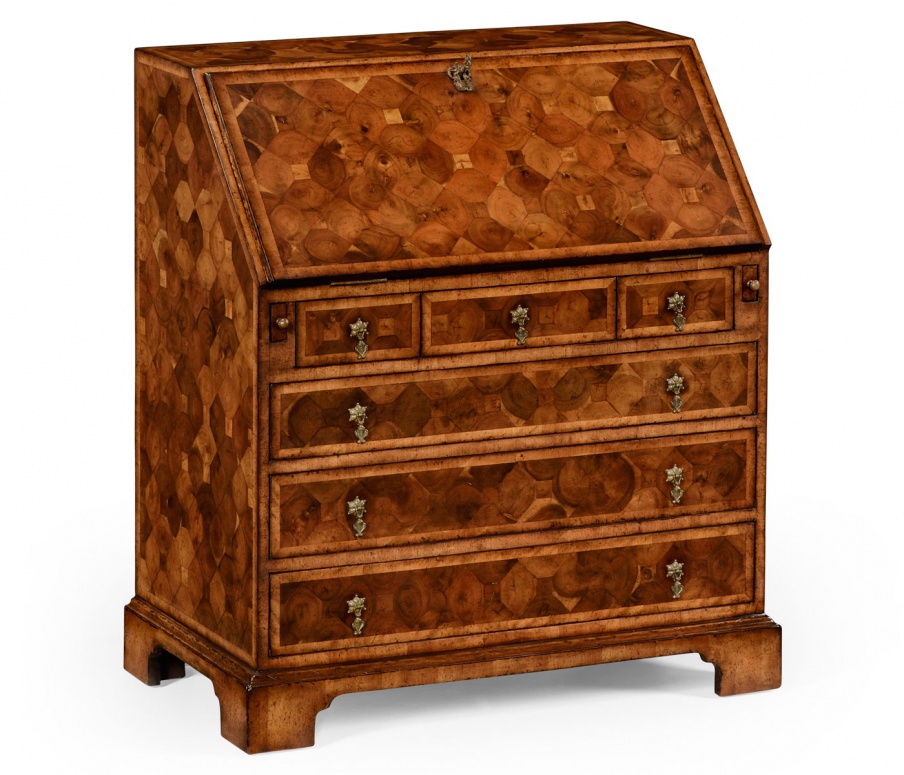 Schreibschrank mit dekorativem Furnier Nussbaum William and Mary, Jonathan Charles