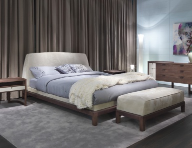 Doppelbett mit gepolstertem Kopfteil Lavinia, Besana