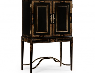 Bar-Schrank in schwarz mit goldenem Dekor Kensington, Jonathan Charles