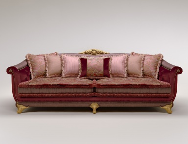 Dreibettzimmer Sofa Dahlia, Bruno Zampa (rotes Sofa)