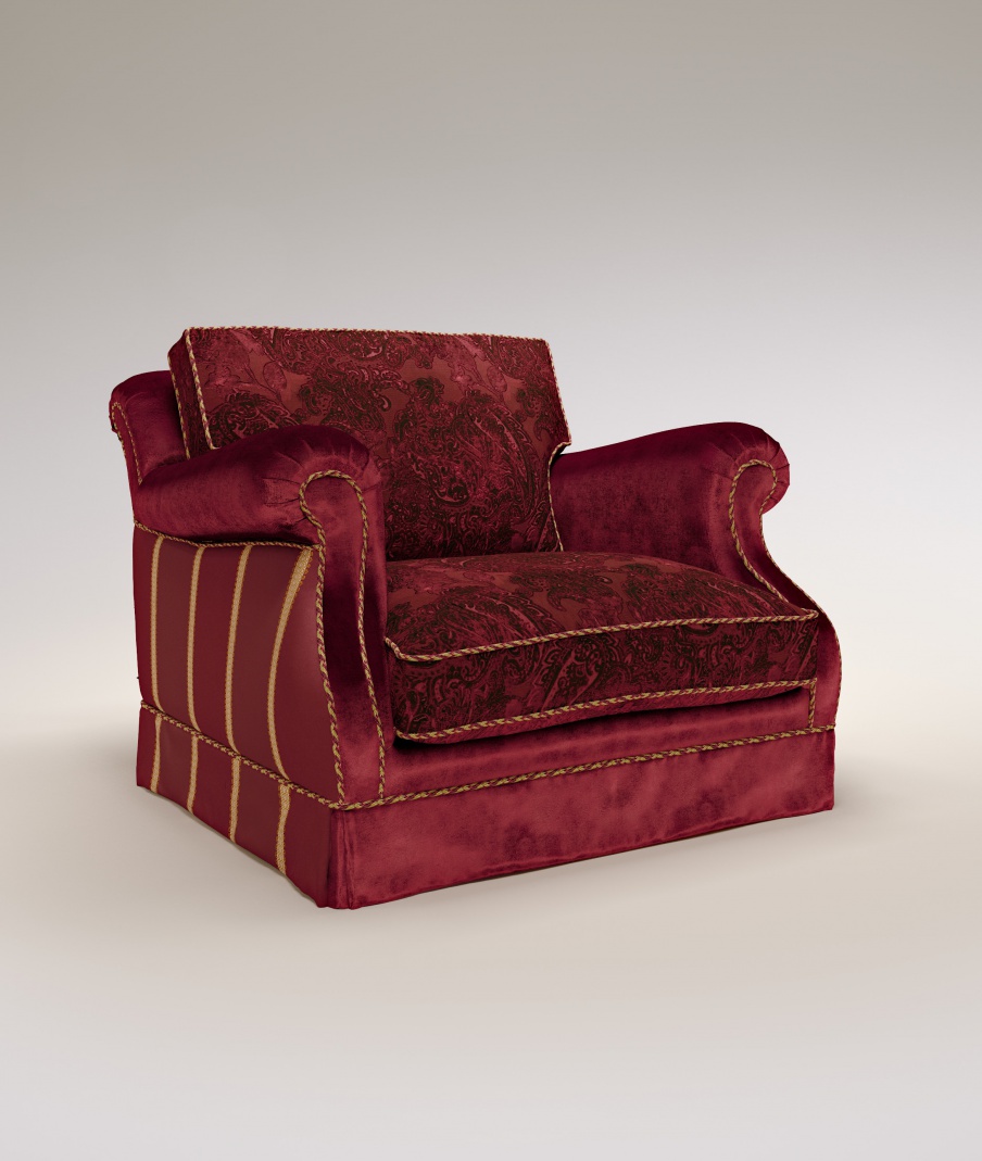 Stuhl in Textil-Polsterung Luisito Patchwork, Bruno Zampa