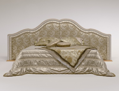 Doppelbett mit gepolstertem Kopfteil Regency, Bruno Zampa