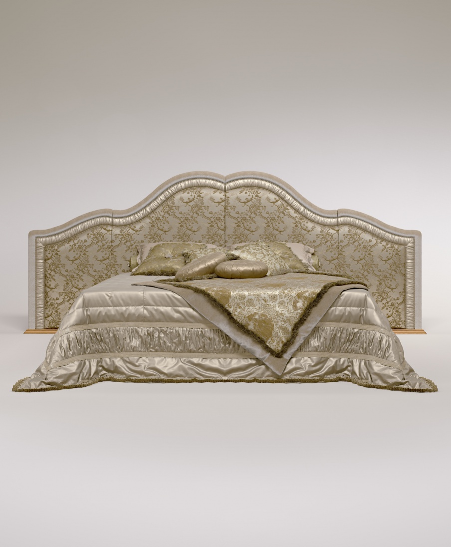 Doppelbett mit gepolstertem Kopfteil Regency, Bruno Zampa
