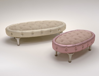 Weicher Hocker in Textil-Polsterung Miro, Bruno Zampa (glamorous Polstermöbel)