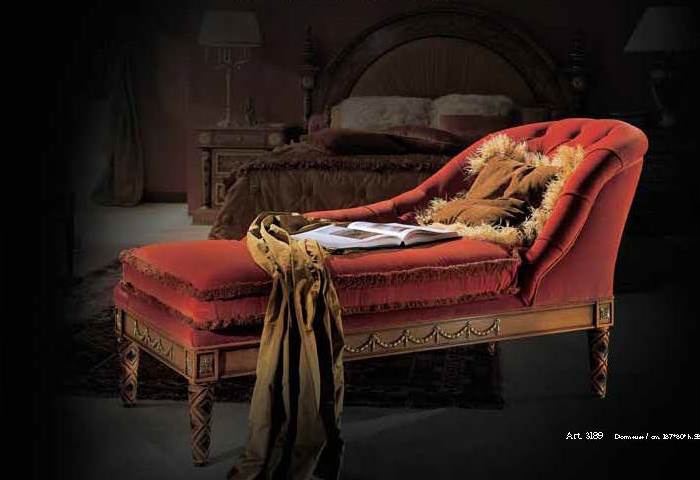Sofabett aus Massivholz gepolstertes Tuch, Ezio Bellotti