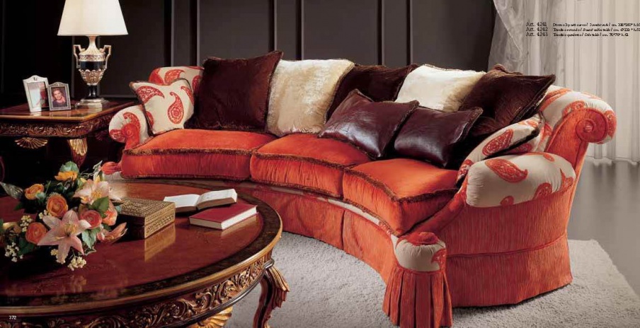 Sofa halbrund Stoff gepolstert, Ezio Bellotti