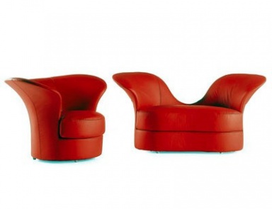 Sessel halbrundes Leder oder Gewebe gepolstert Marilyn, Flou (Runder Sessel)