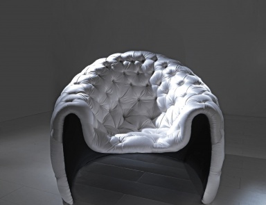 Runder Sessel in Touch weicher Polsterung, Asnaghi (Made in Italy)