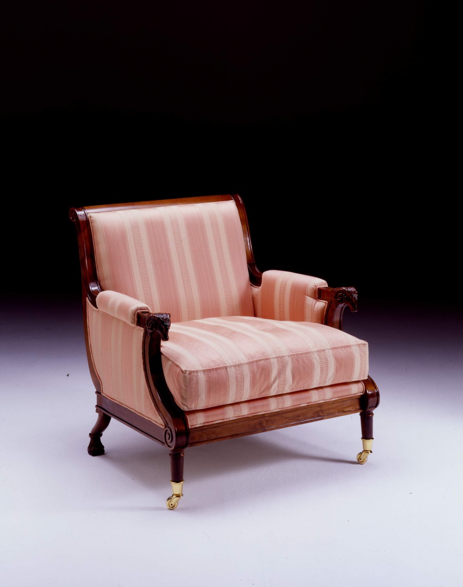 Sessel Impero aus Naturholz, Colombo Stile
