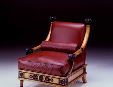 Sessel Impero aus Naturholz, Colombo Stile