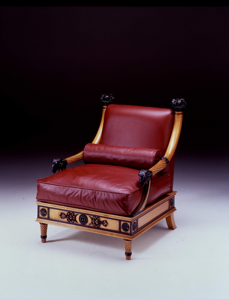 Sessel Impero aus Naturholz, Colombo Stile