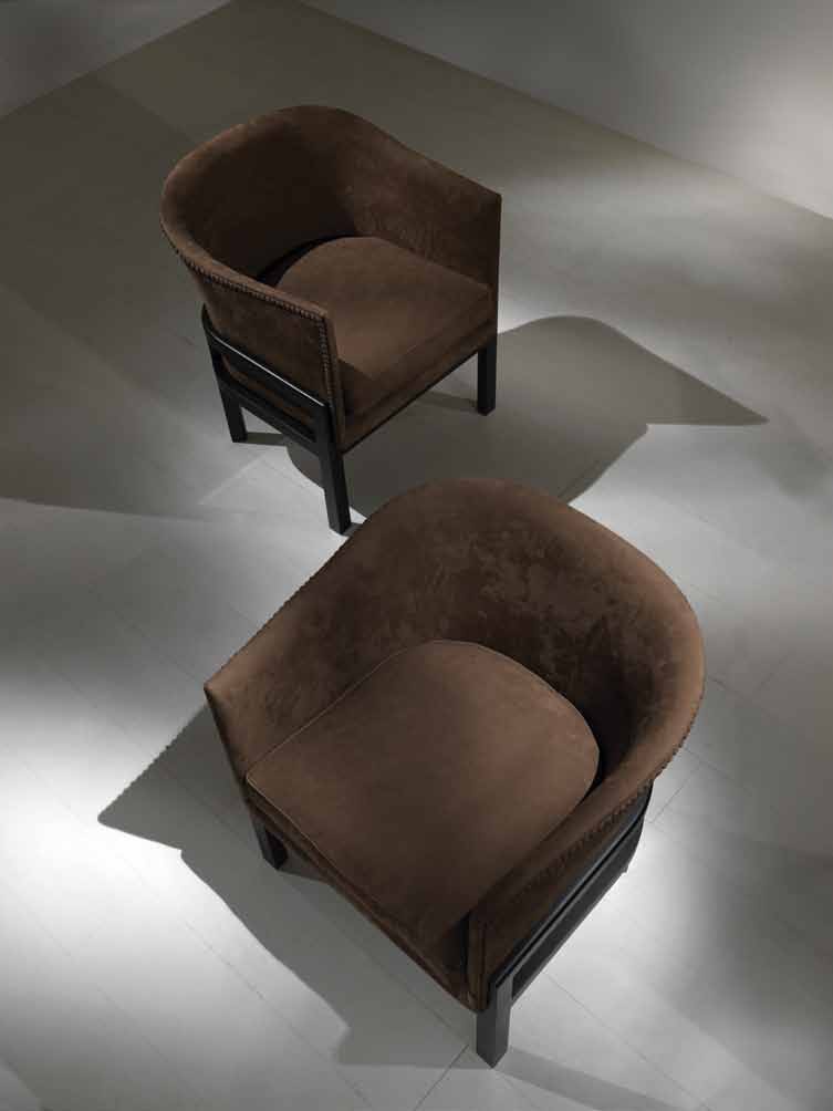 Stuhl in Textil-Polsterung Milano, Asnaghi (Made in Italy)
