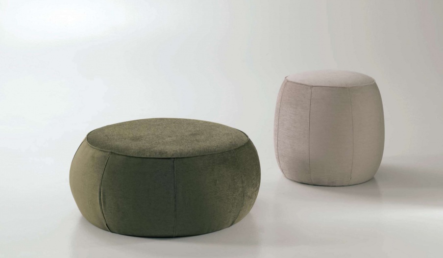 Hocker in Textil-Polsterung Slim, Asnaghi (Made in Italy)